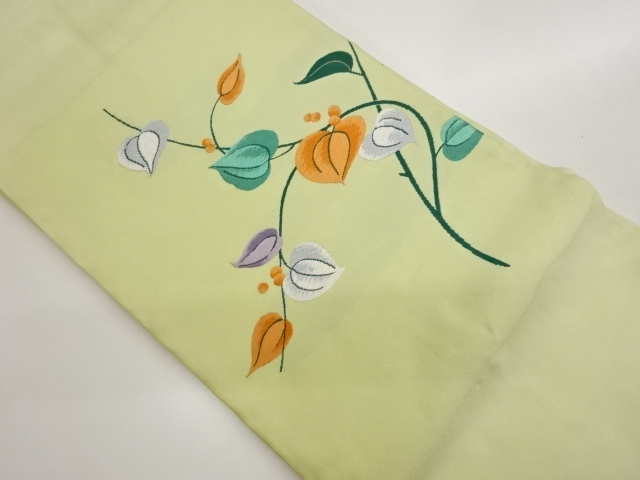 鬼灯模様織出し名古屋帯